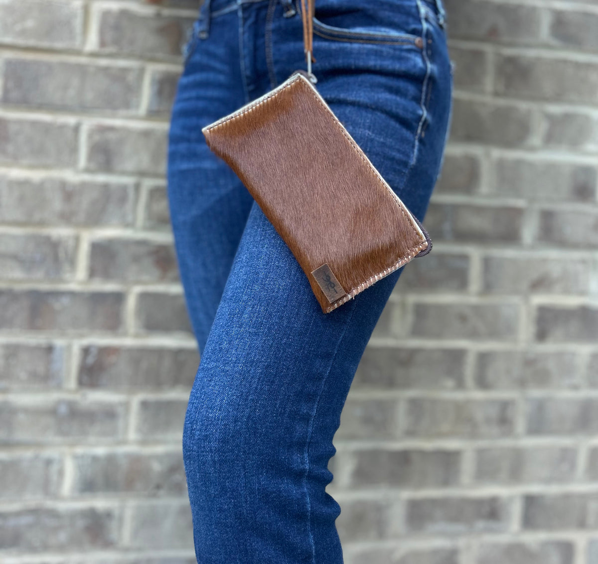 Authentic Cow Hyde Wristlet