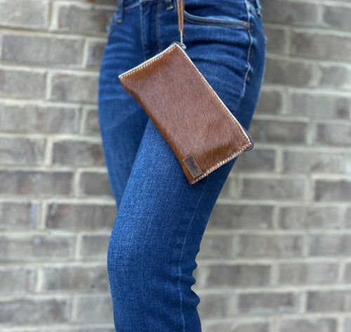 Authentic Cow Hyde Wristlet