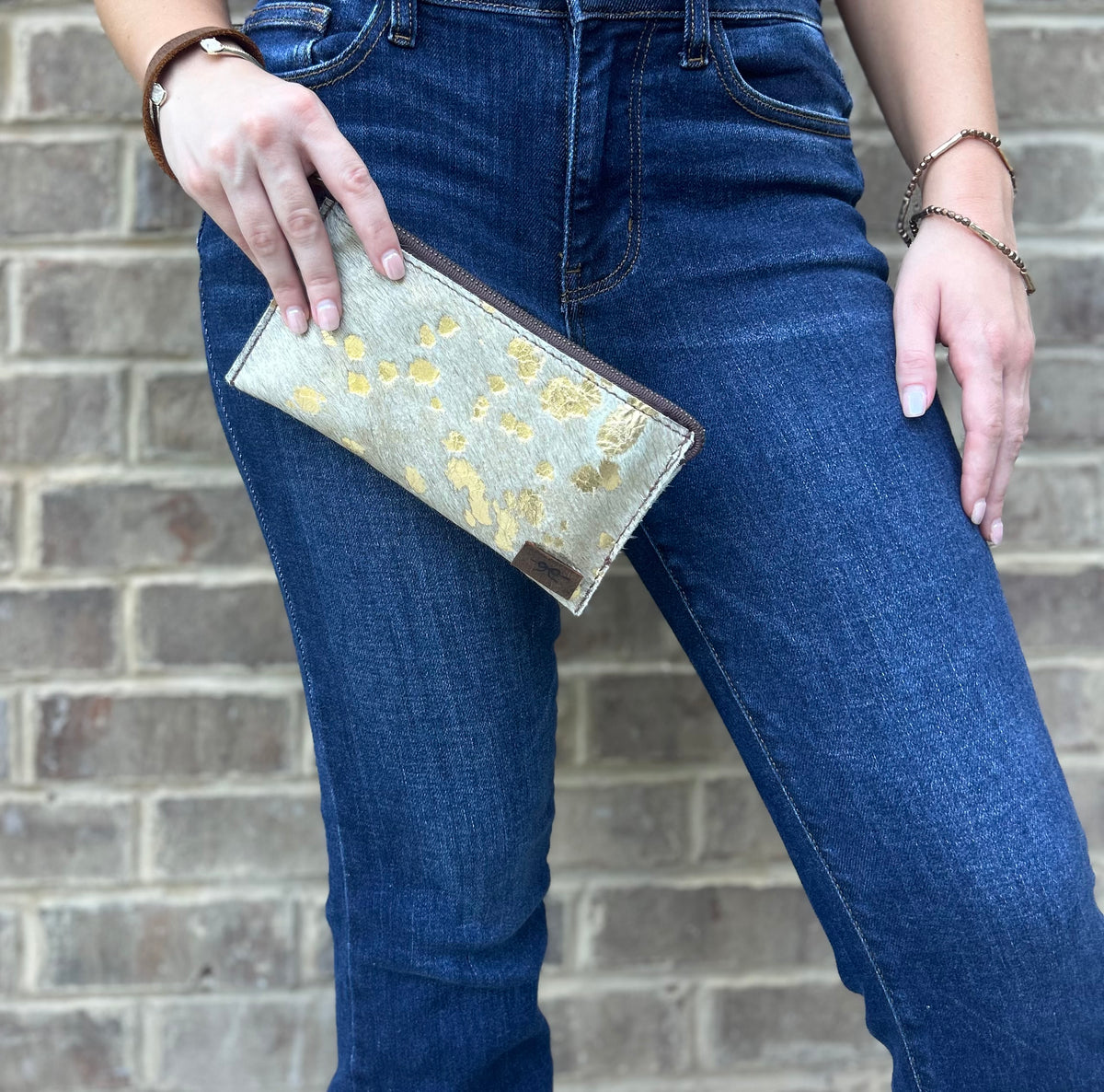 Authentic Cow Hyde Wristlet