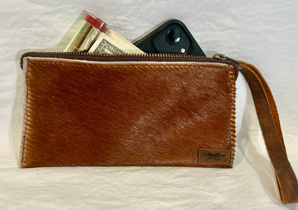 Authentic Cow Hyde Wristlet