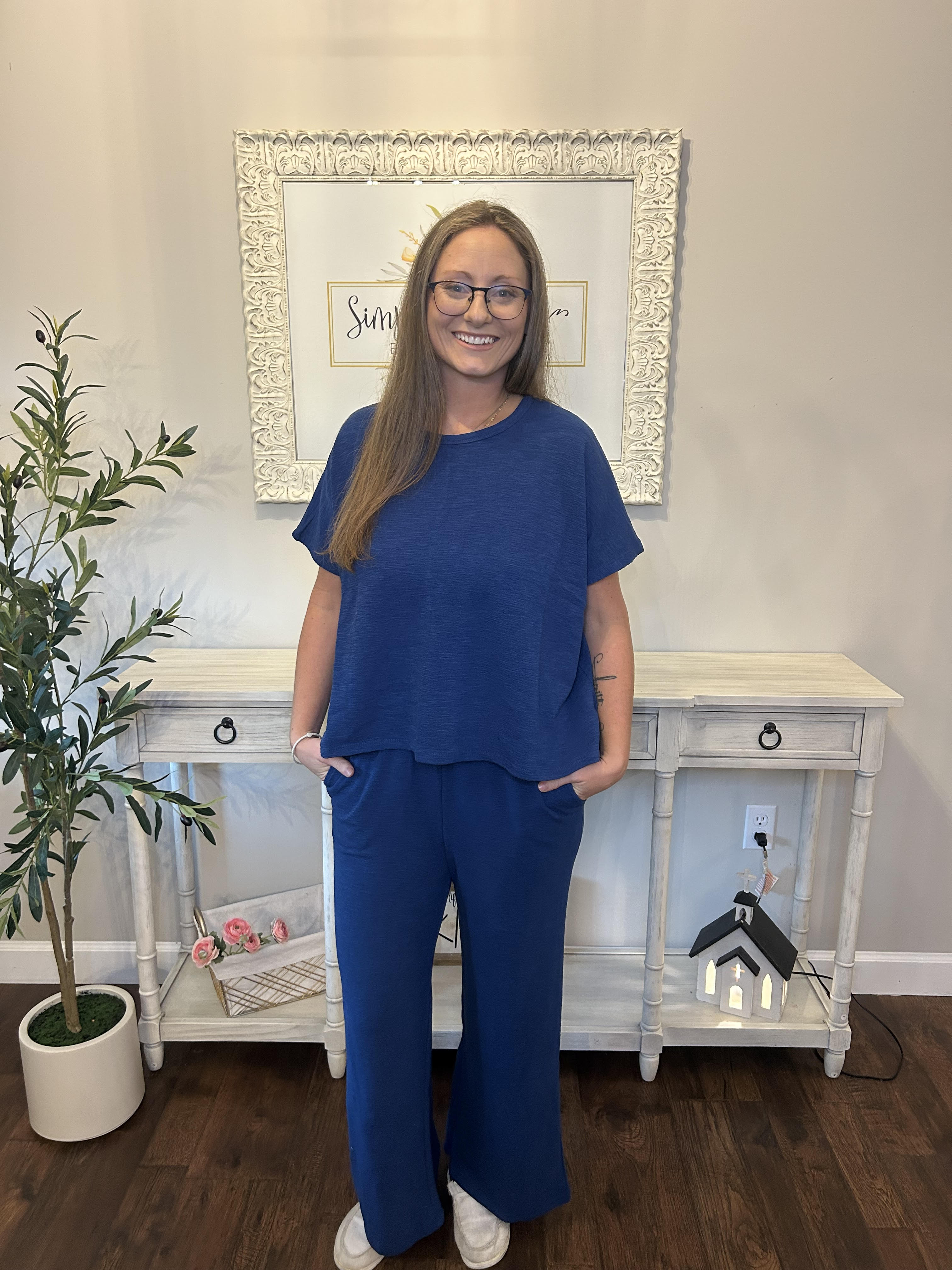 Cotton Slub Top & Pants Set