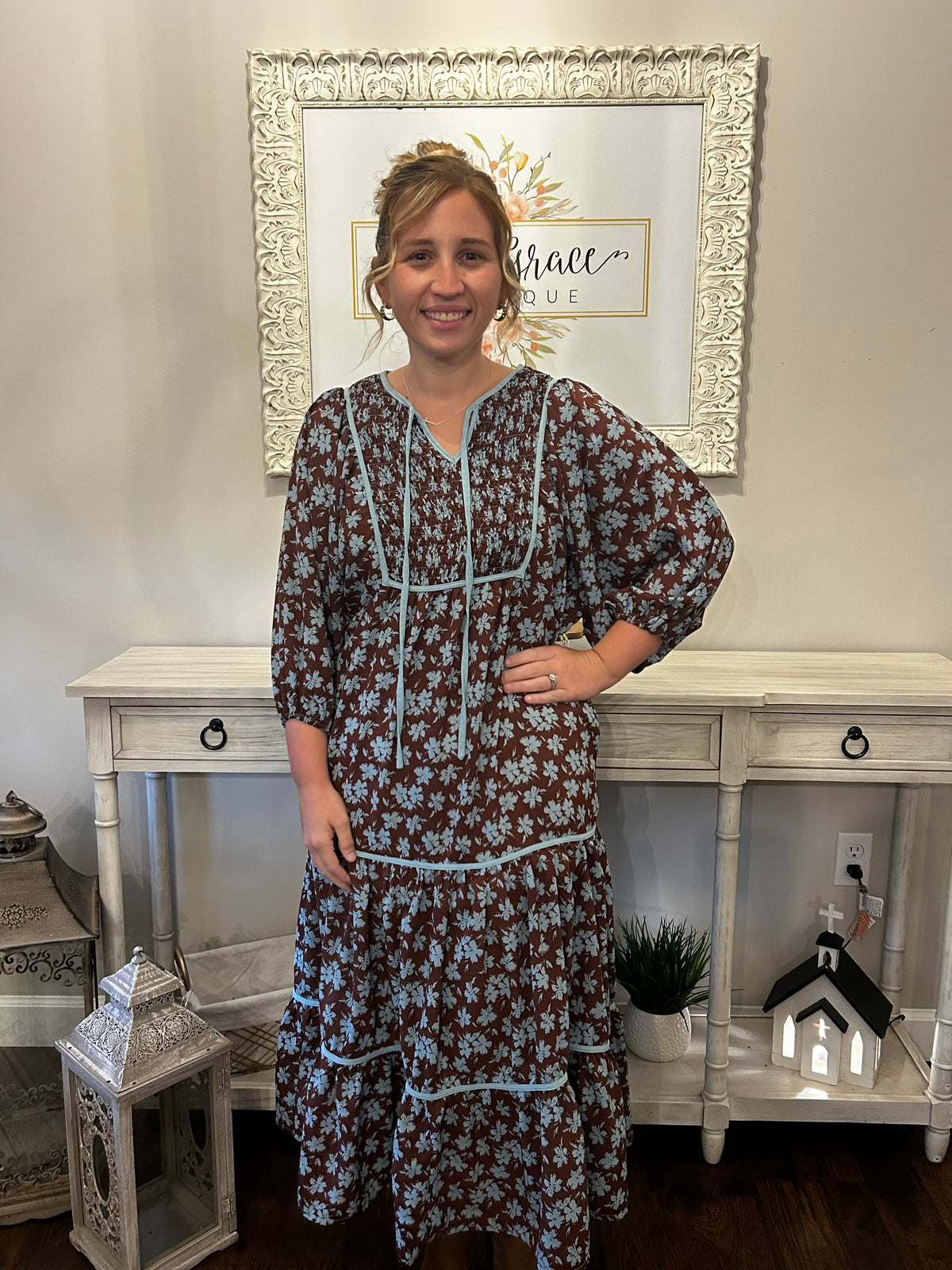 She+Sky Floral Midi Dress