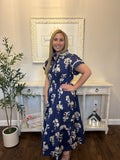 UMGEE - Navy floral midi dress