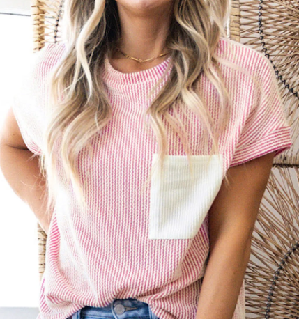 Pink Corded Top