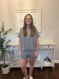 Soft Melange Short Sleeve Tee & pant Set
