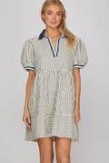 She+Sky Navy Stripe Dress