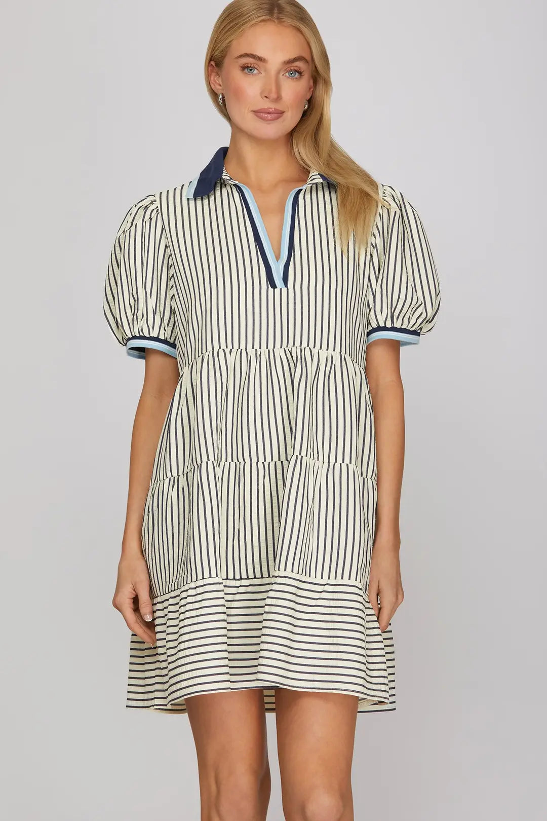 She+Sky Navy Stripe Dress