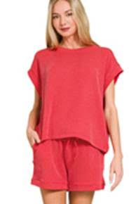 Soft Ribbed Short Set