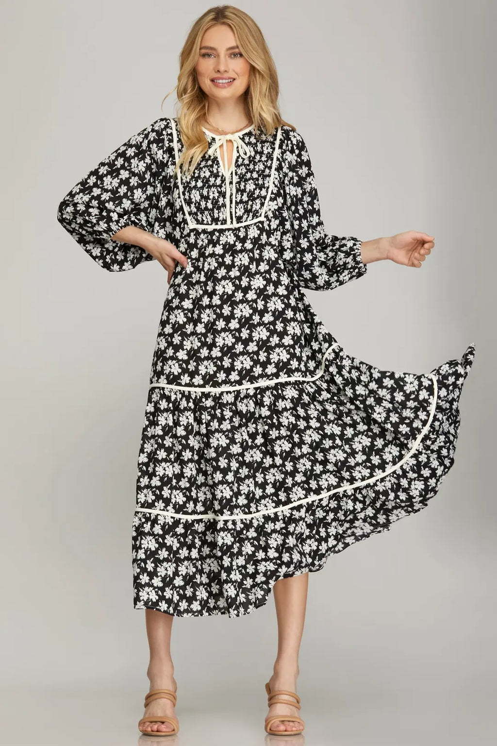 She+Sky Floral Midi Dress