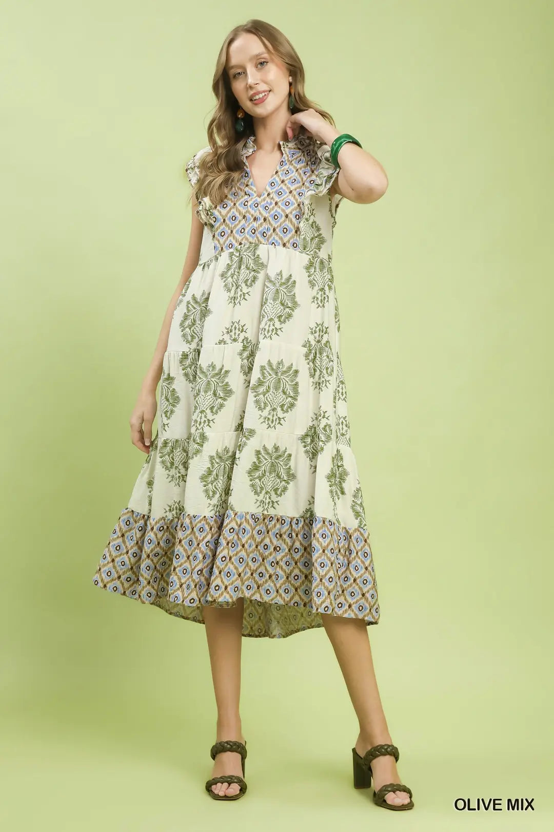 Umgee Printed Midi Dress